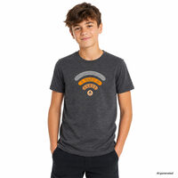BRAM "SIGNAL" children's merino T-shirt black melnge