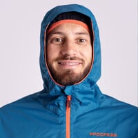 ELITE MAN men's multifunctional jacket petroleum/orange