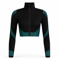 GEMA CROP LS dámská bezešvá mikina černá/zelená