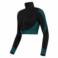 GEMA CROP LS dámská bezešvá mikina černá/zelená