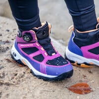 JUNIOR TREK MID WP boots with membrane black/raspberry/navy