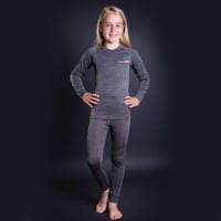MB SDND dětské termo dlouhé spodky šedý melír/petrol