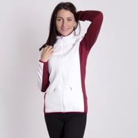 ODDA ladies full zip jacket white/wine red