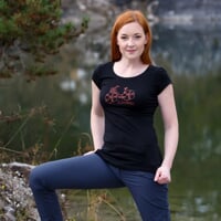 OS LIBERTA "FLOWBIKE" ladie's bamboo T-shirt blue