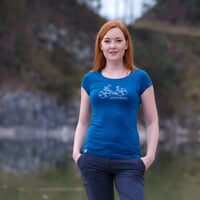 OS LIBERTA "FLOWBIKE" ladie's bamboo T-shirt blue