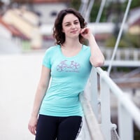 OS LIBERTA "FLOWBIKE" ladie's bamboo T-shirt mint