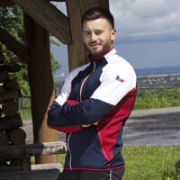 REPUBLIC mens sports CR jacket Dk.blue/white/red
