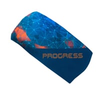 TR HDB PRINT sports wide headband petroleum/orenge