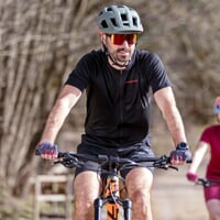 TRAFFIC men's full zip cycling jersey black