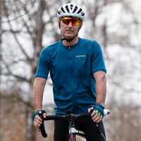 TRAFFIC men's full zip cycling jersey petroleum