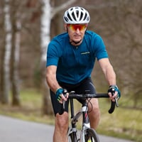 TRAFFIC men's full zip cycling jersey petroleum