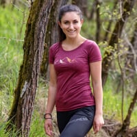 VINKA "MOUNTAINS" dámské merino triko vínový melír